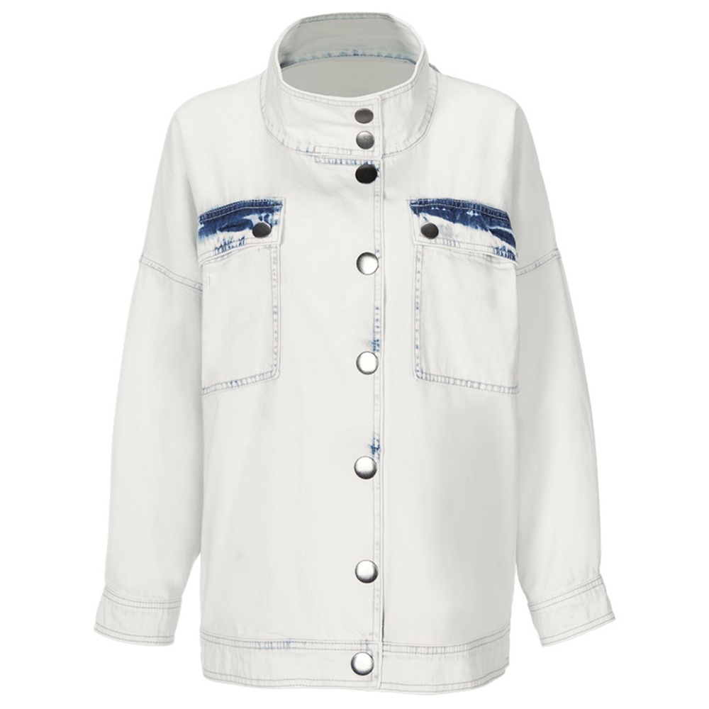 CAbi 5853 The Creator Drew Jean Jacket Fade Washed Oversized Denim Jacket Large